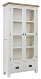 Skellig Oak 2 Drawer Glass Display Unit