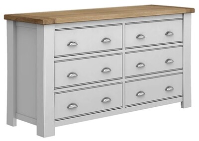Amberly 6 Drawer Dresser - Grey Oak