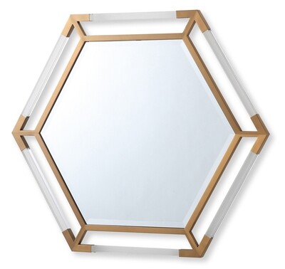 Marissa Hexagonal Mirror - Gold | Silver Marissa Hexagonal Mirror - Gold | Silver