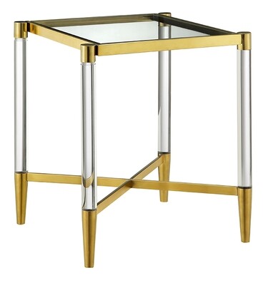 Marissa Square Lamp Table - Gold | Silver