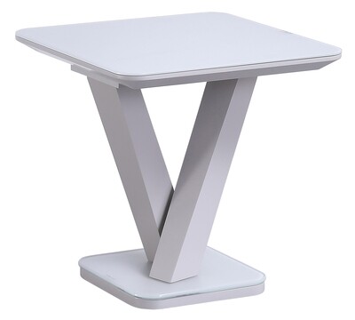 Rafael Lamp Table - Light Grey Matt | White Gloss