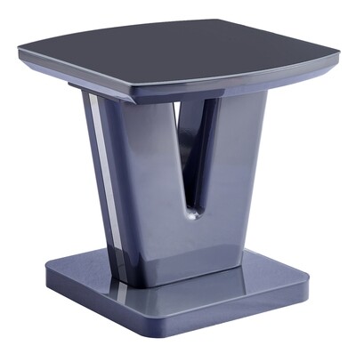 Vicenza Lamp Table - Dark Grey High Gloss | Light Grey High Gloss