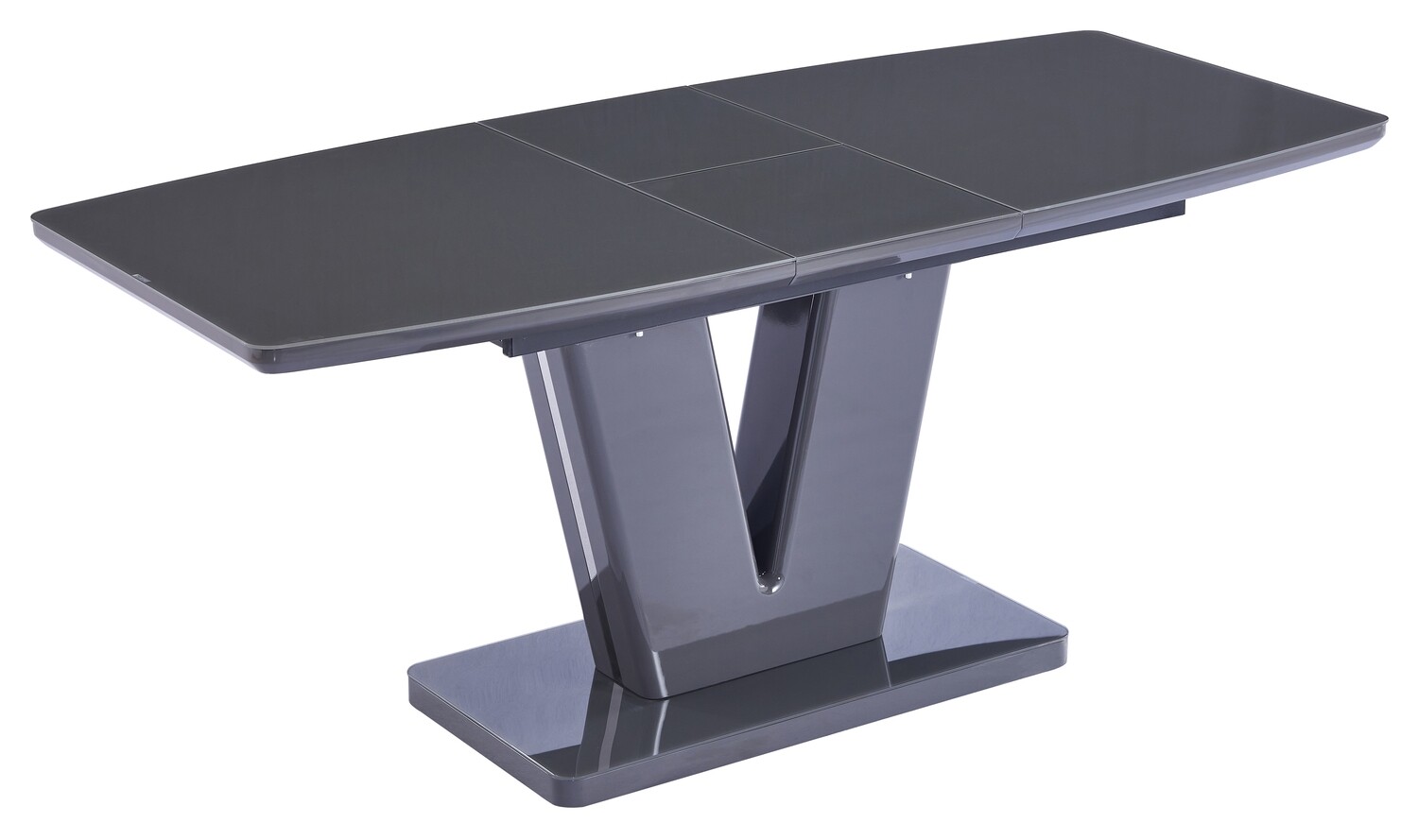 Vicenza Extension Dining 1.6 Meter Table Dark Grey High Gloss Light