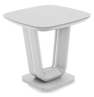 Lazzaro Lamp Table - Light Grey Matt | White Gloss
