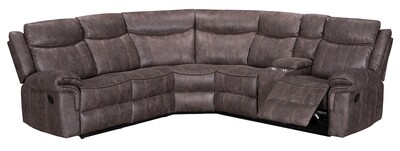 Lisbon Corner Sofa FREE Drinks Console - Brown & Grey Available