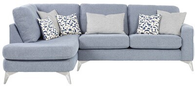 Madena Small Fabric Corner Sofa - Blue | Cream | Grey | Taupe