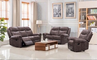 Lisbon 3+1+1 Recliner Sofa Set - Brown | Grey Lisbon 3+1+1 Recliner Sofa Set - Brown | Grey