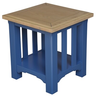 Marine Lamp Table - Marine Blue | Oak