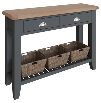 Trinity Large Console Table - Charcoal | Oak