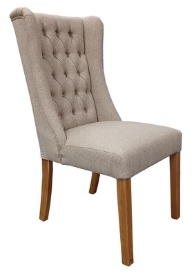 Jenny Dining Chair - Beige | Grey Fabric