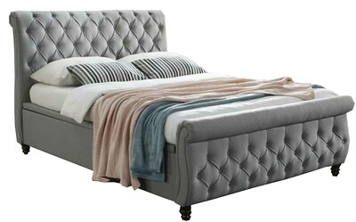 Morgan Ottoman Bed - Cool Grey | Blush Pink