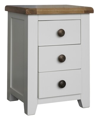 Skellig Oak 3 Drawer Bedside Cabinet