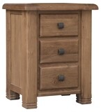 Providence Oak 3 Drawer Bedside Locker