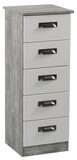 Vogue 5 Drawer Locker - Concrete | Light Grey