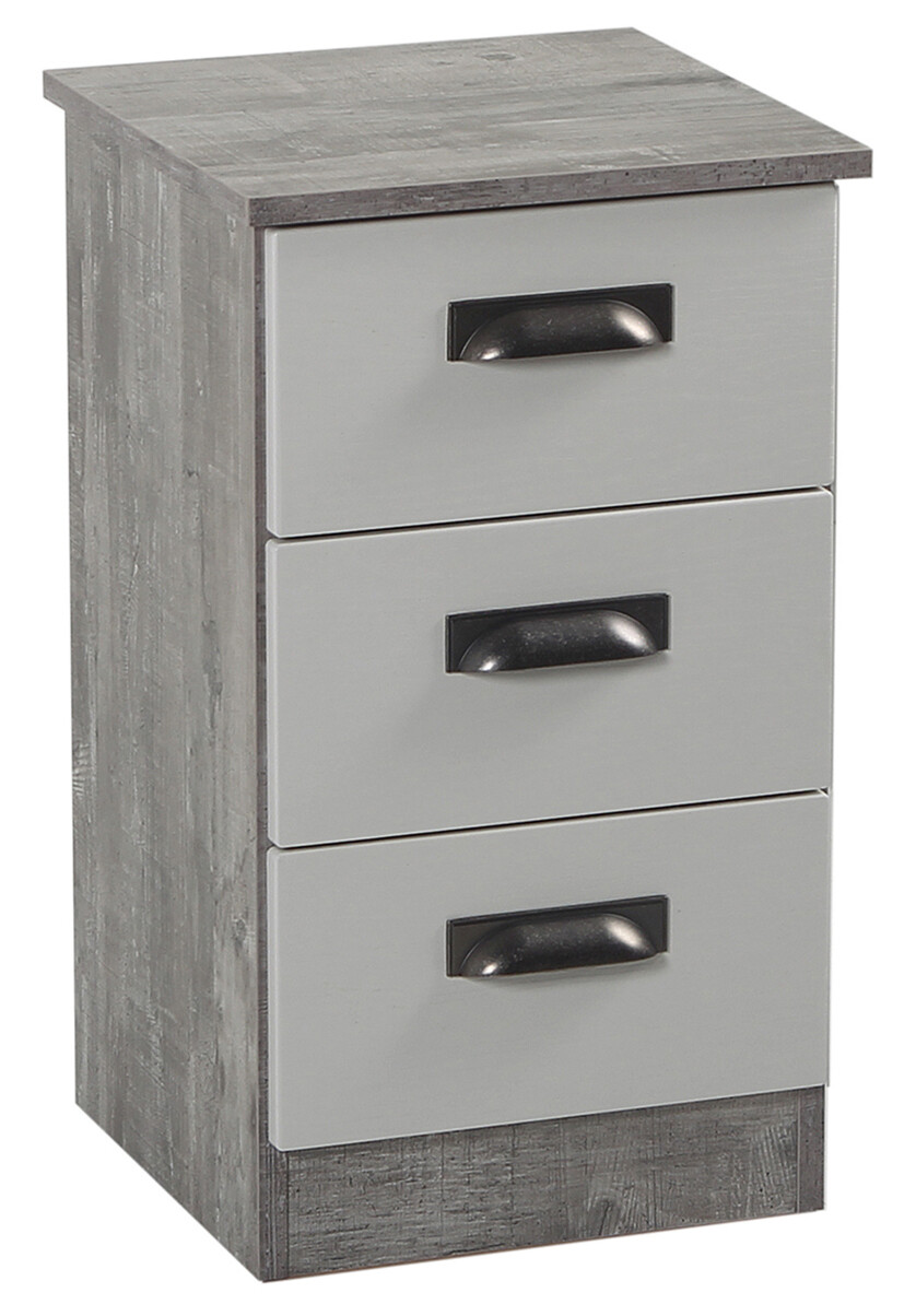 Vogue 3 Drawer Locker - Concrete | Light Grey
