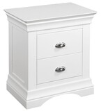 Bella 2 Drawer Bedside Locker - White