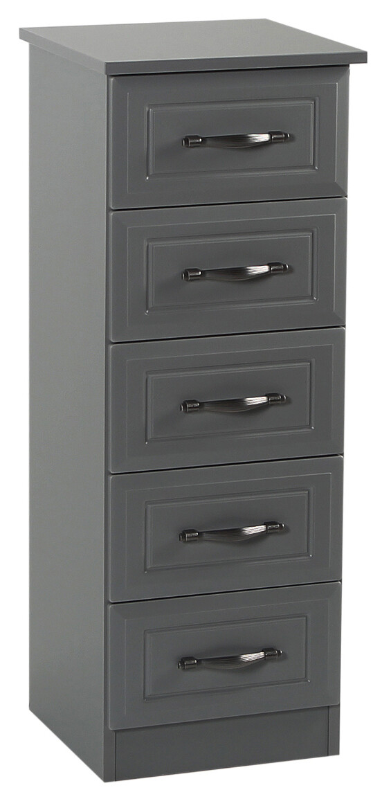 Metro 5 Drawer Locker - Grey | White