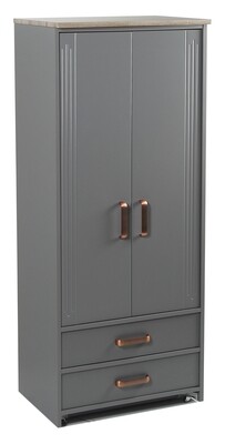 Bordeaux Grey 2ft 6'' | 2 Drawer Wardrobe Bordeaux Grey 2ft 6'' | 2 Drawer Wardrobe