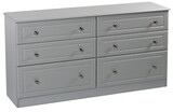 Grey Ash 6 Drawer Long Chest