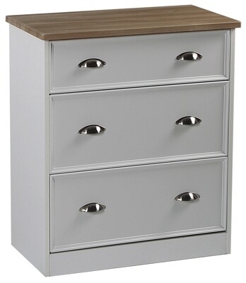 Heritage 3 Drawer Deep Chest - Charcoal | Grey | White