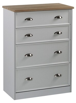 Heritage 4 Drawer Deep Chest - Charcoal | Grey | White