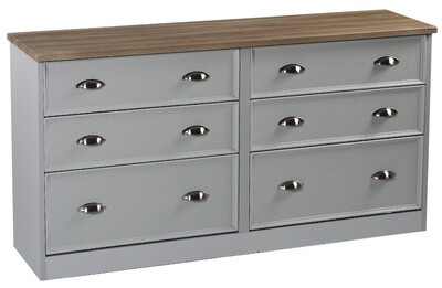 Heritage 6 Drawer Long Chest - Charcoal | Grey | White