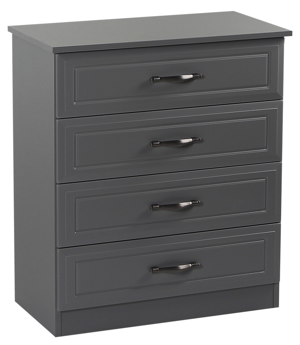 Metro  4 Drawer Chest - Grey | White