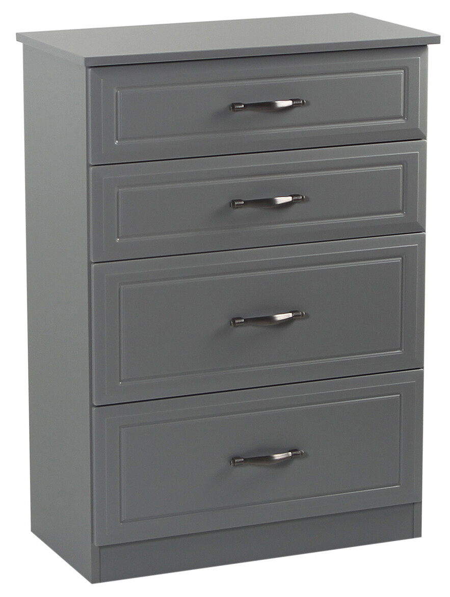 Metro 4 Drawer Deep Chest - Grey | White
