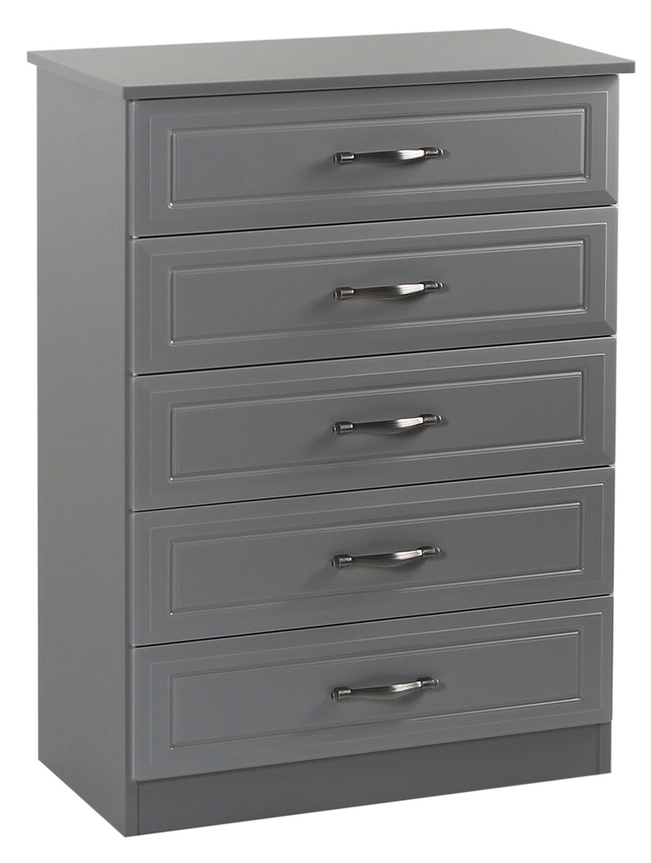 Metro 5 Drawer Chest - Grey | White