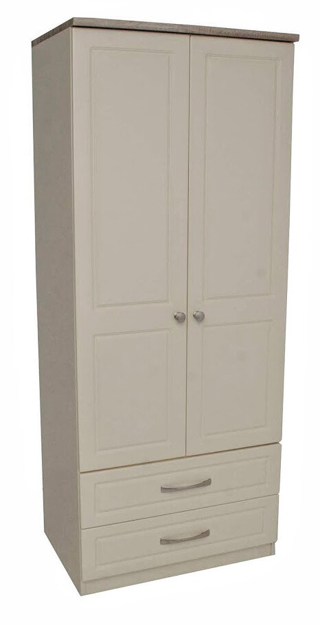 Milano 3ft 2 Drawer Wardrobe - Cream Oak