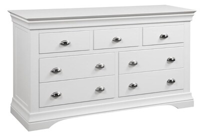 Bella 4+3 Wide Chest of Drawers - White