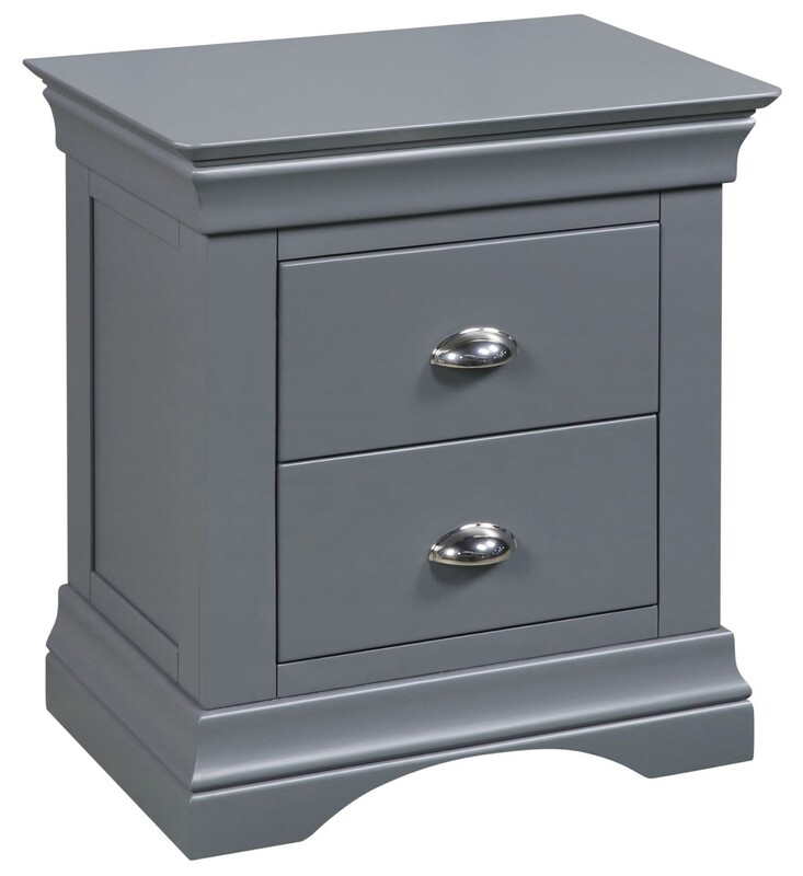 Daniella Two Drawer Bedside Locker - Dark Grey