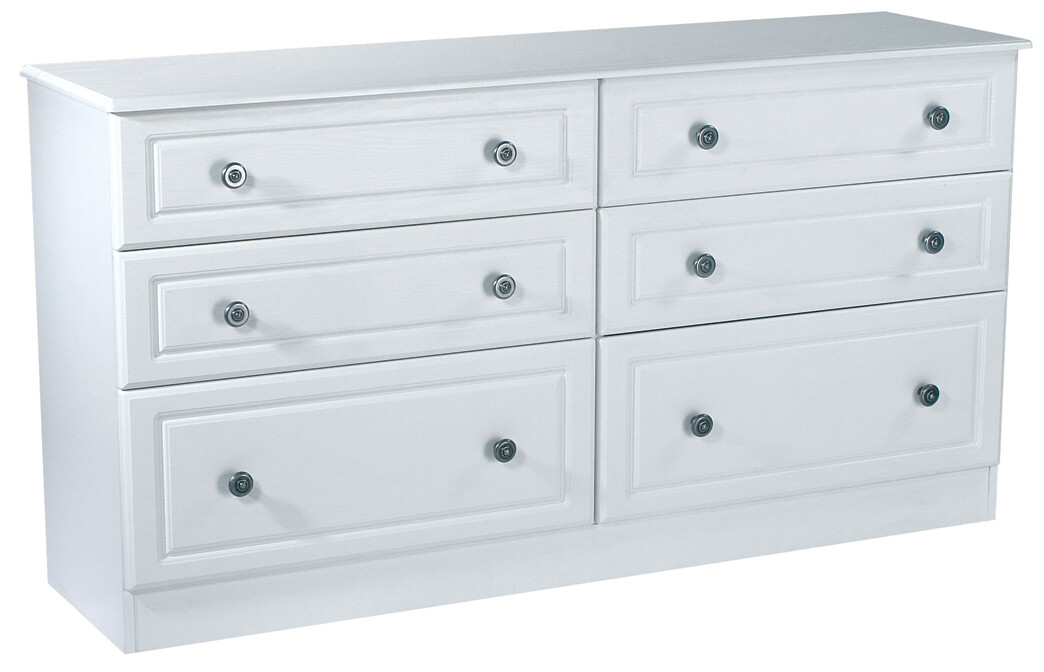 Snowdon White 6 Drawer Long Chest