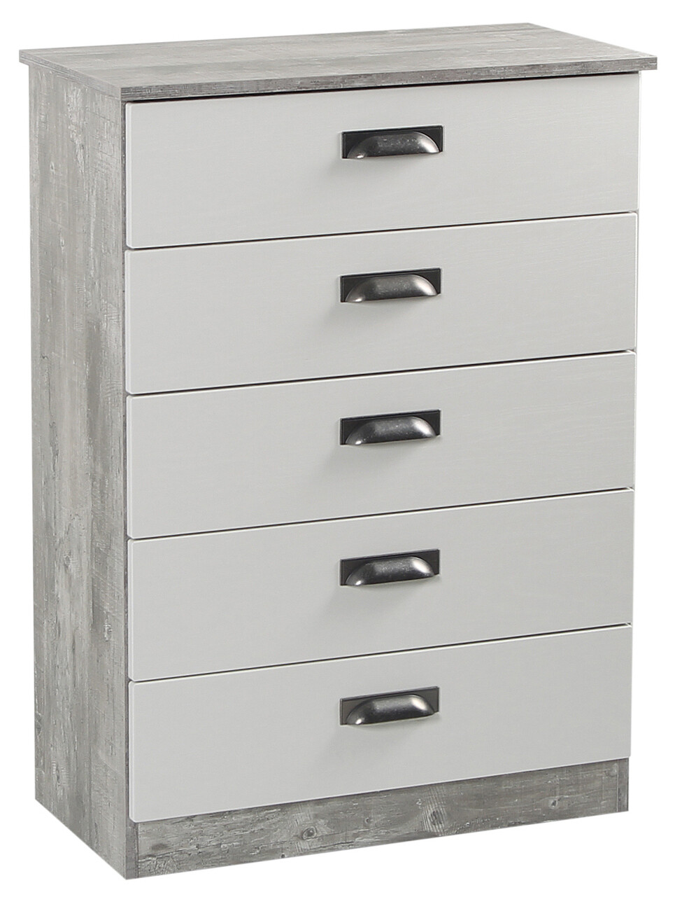 Vogue 5 Drawer Chest - Concrete | Light Grey