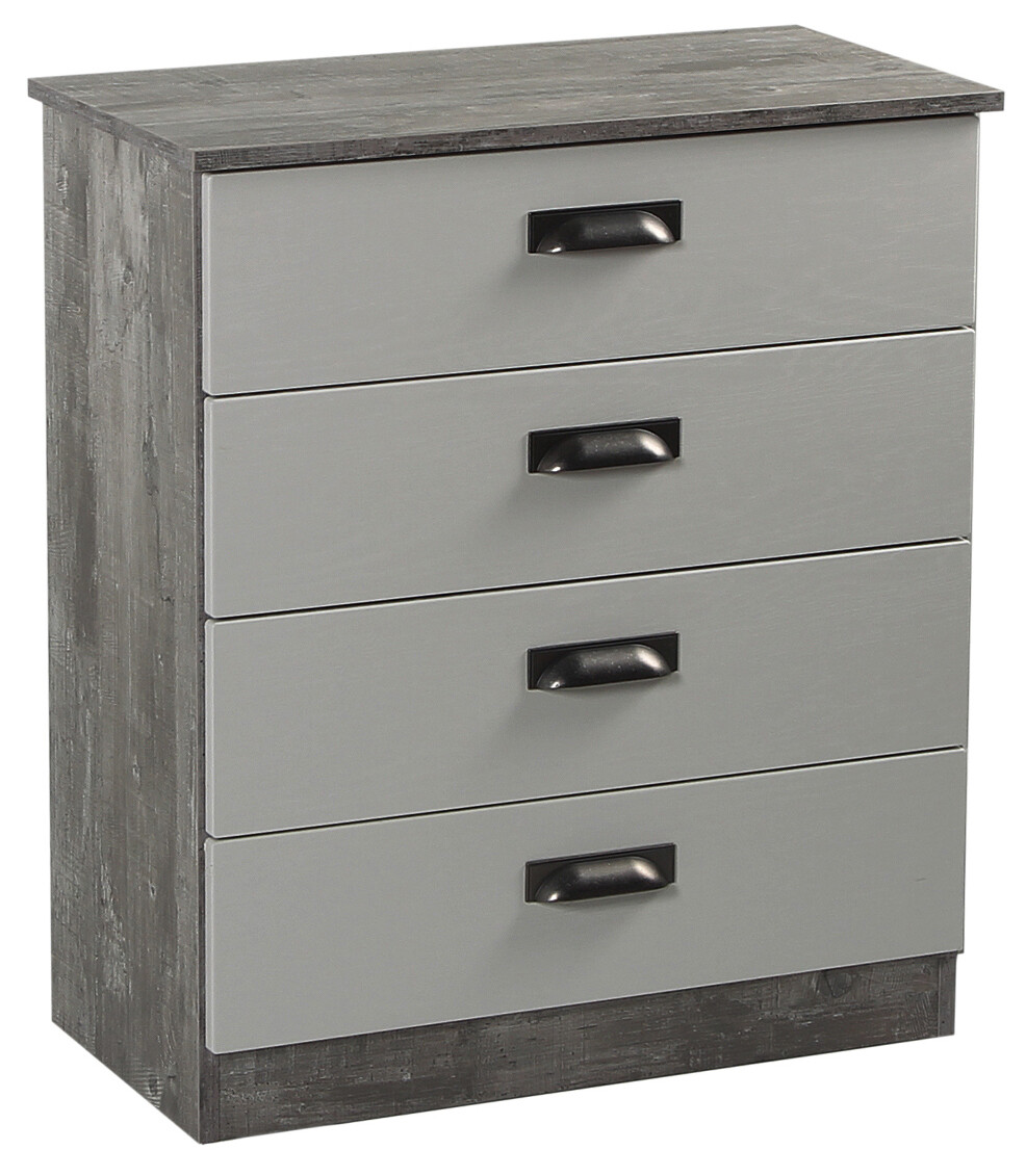 Vogue 4 Drawer Chest - Concrete | Light Grey
