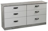 Vogue 6 Drawer Long Chest - Concrete | Light Grey