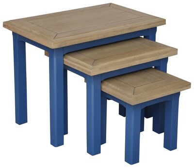 Marine Nest of Tables - Marine Blue | Oak Marine Nest of Tables - Marine Blue | Oak