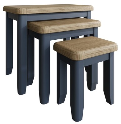 Honduras Blue Nest of Tables - Blue | Smoked Oak Honduras Blue Nest of Tables - Blue | Smoked Oak