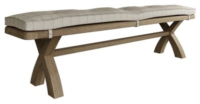 Honduras Oak Crossed Leg Bench with Cushion Honduras Oak Crossed Leg Bench with Cushion
