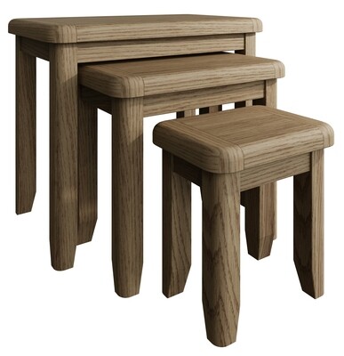 Honduras Oak Nest of Three Tables Honduras Oak Nest of Three Tables