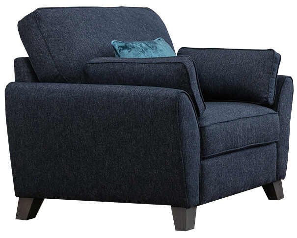 Cannes Armchair - Navy Blue | Silver Fabric