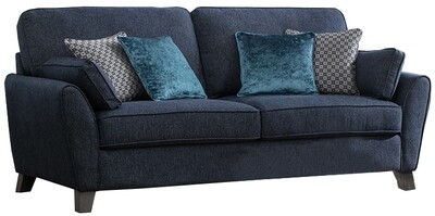 Cannes 3 Seater Sofa - Navy Blue | Silver Cannes 3 Seater Sofa - Navy Blue | Silver