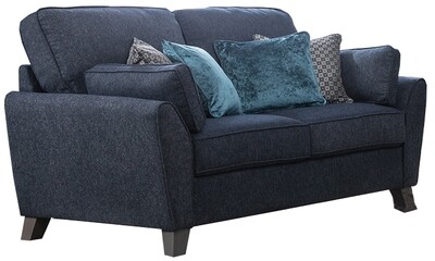 Cannes 2 Seater Sofa - Navy Blue | Silver