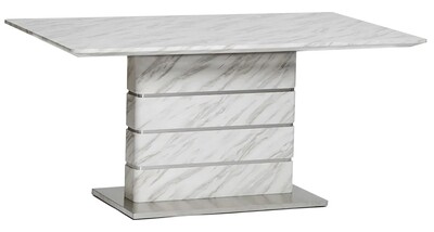 Allure Extending White Marble Effect Dining Table - 1.6 to 2.2 Meters