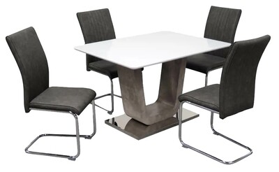 Castello Gloss 1.2m Fixed Dining Set - Including 4 Chairs