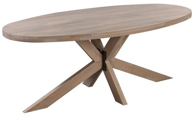 Pederson Oak Oval Table with Starburst Leg - Smoked Oak