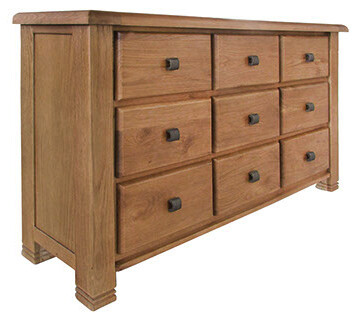 Vermont Oak 9 Drawer Wide Chest