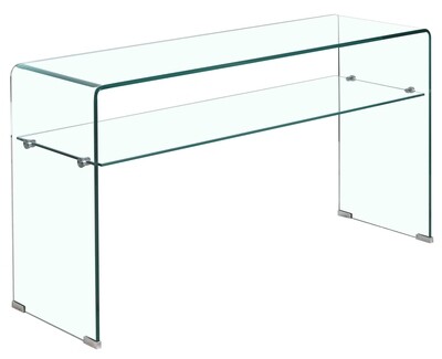 Elena Glass Console Table with Shelf