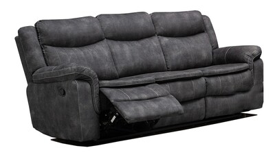 Seville 3 Seater Reclining Sofa (2 Recliners) - Navy Suede
