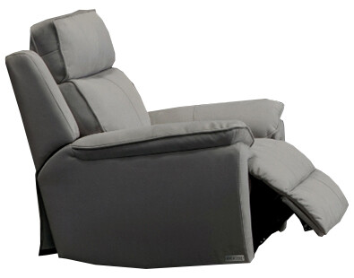 Continental  Leather Electric Reclining Armchair - Light Grey | Navy Blue